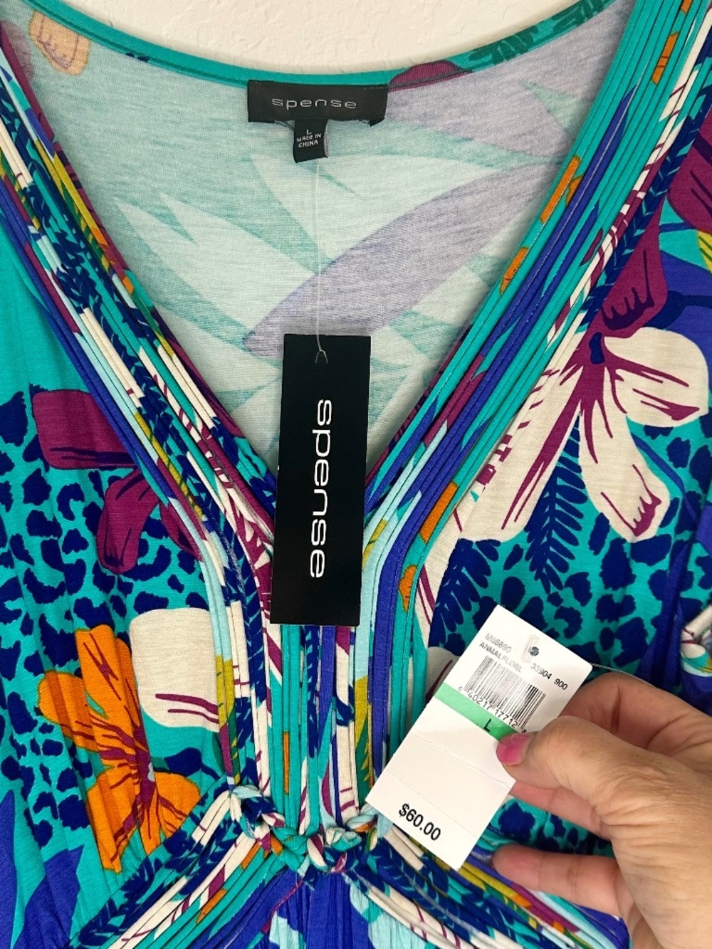 NEW Spense Sleeveless Tropical Floral Dress NWT, Size L - Picture 5 of 9